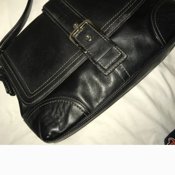 Coach Hampton F11196 Black Leather Bag Purse - Picture 1 of 10